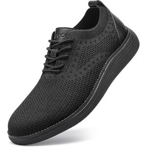 Vilocy Men's Casual Dress Sneakers Oxfords Mesh Walking Shoes Black 10.5 WIDE